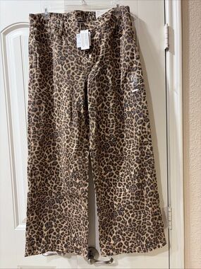 Leopard Print Wide Leg women’s Pants - Brown Animal Print